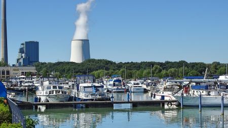 Panoramaansicht der Marina Rünthe in Bergkamen