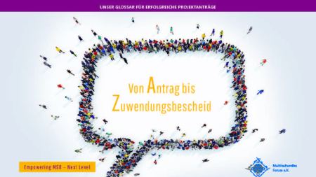 Titelseite der Broschüre "Von Antrag bis Zuwendungsbescheid"