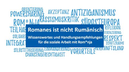 Romanes ist nicht Rumänisch Wortwolke mit thematischen Begriffen