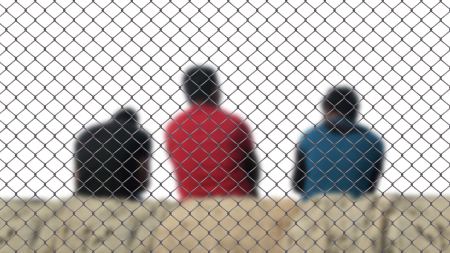 Geflüchtete am Grenzzaun Geflüchtete am Grenzzaun