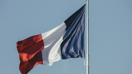 Französische Flagge im Wind