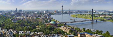 Ansicht der Stadt Düsseldorf aus der Vogelperspektive