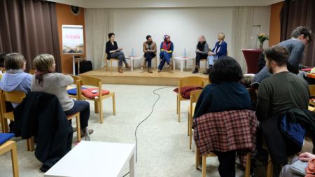 Filmvorführung und Diskussion „Gott existiert, ihr Name ist Petrunya" Publikum und Podiumsdiskussion