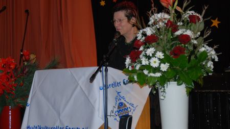 Rede Schulleiterin Schulleiterin Friedensschule Hamm bei Rede zum Multi-Kulti-Preis 2008