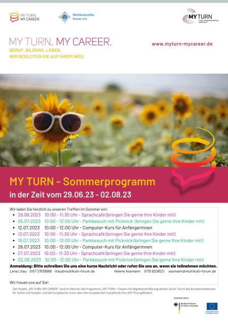 My Turn-Flyer Sonderprogramm Hamm 2023 