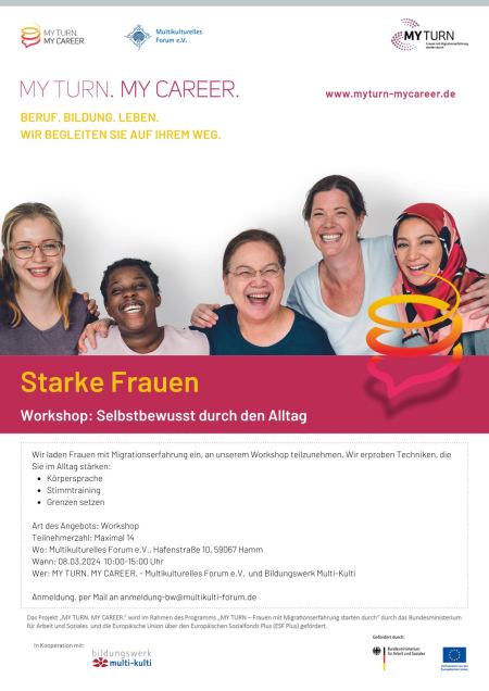 My Turn-Flyer Weltfrauentag 2023 in Hamm