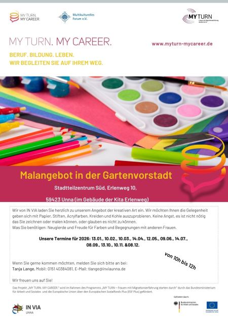 Flyer für das MY TURN. MY CAREER. Malangebot in Unna von InVia