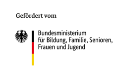 Logo: gefördert durch das Bundesministerium für Bildung, Familie, Senioren, Frauen und Jugend