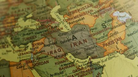 Ausschnitt der Weltkarte mit Iran