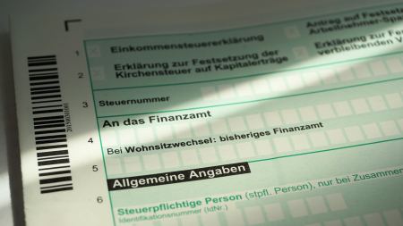 Formular für die Steuererklärung